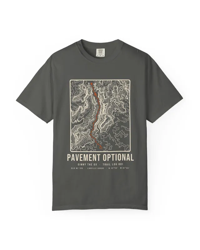 Pavement Optional · Old NC 105 Comfort Colors tee in Pepper